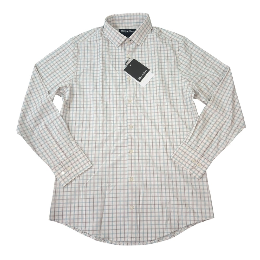 Mizzen+Main Mens Leeward White Long Sleeve Dress Shirt Size M